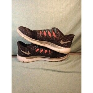 Nike Free 5.0 Running Shoes 705346-035 Black/Red Women Size 8
